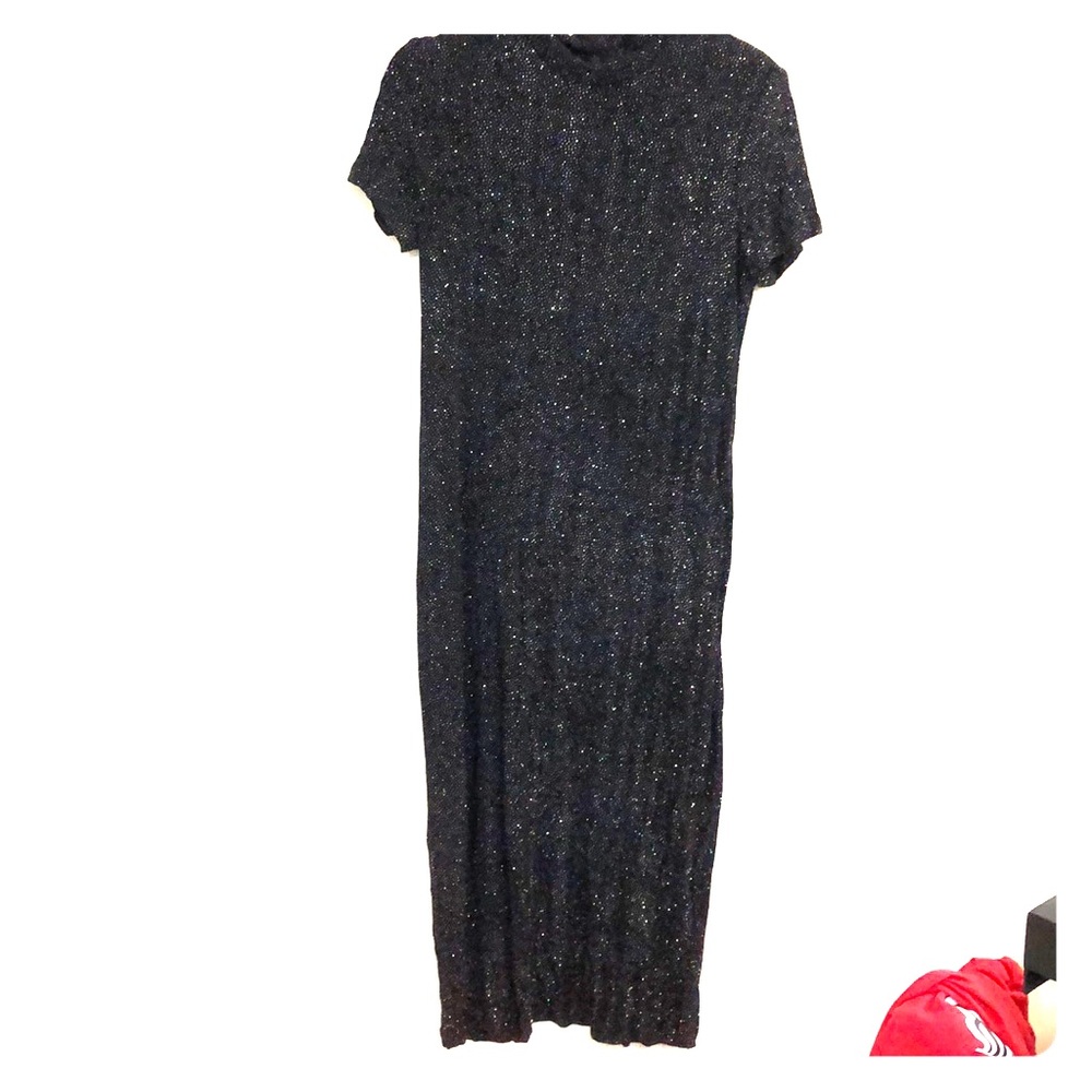 Glitter black maxi dress